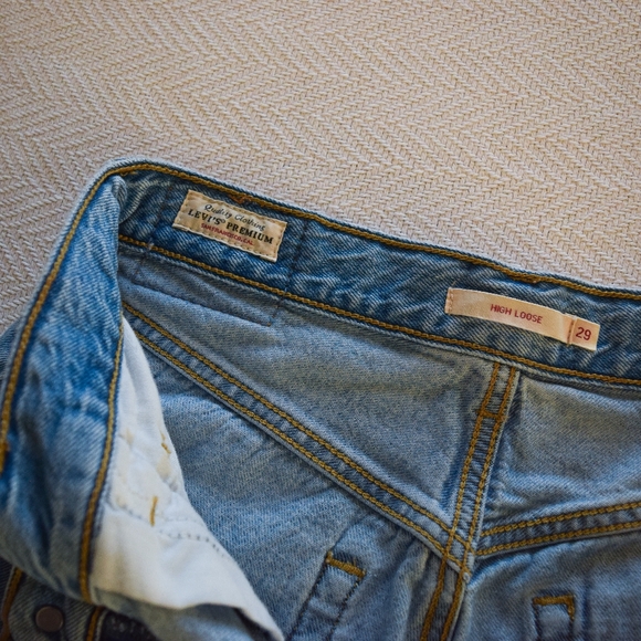 Levi's high loose denim pleated baggy wide leg jeans - Picture 3 of 8